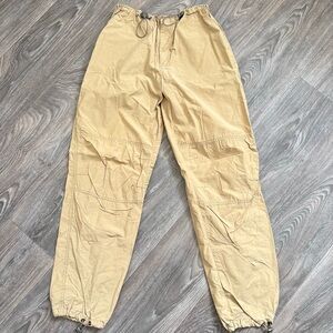 Vintage Y2K XHILARATION khaki cargo ripcord parachute baggy